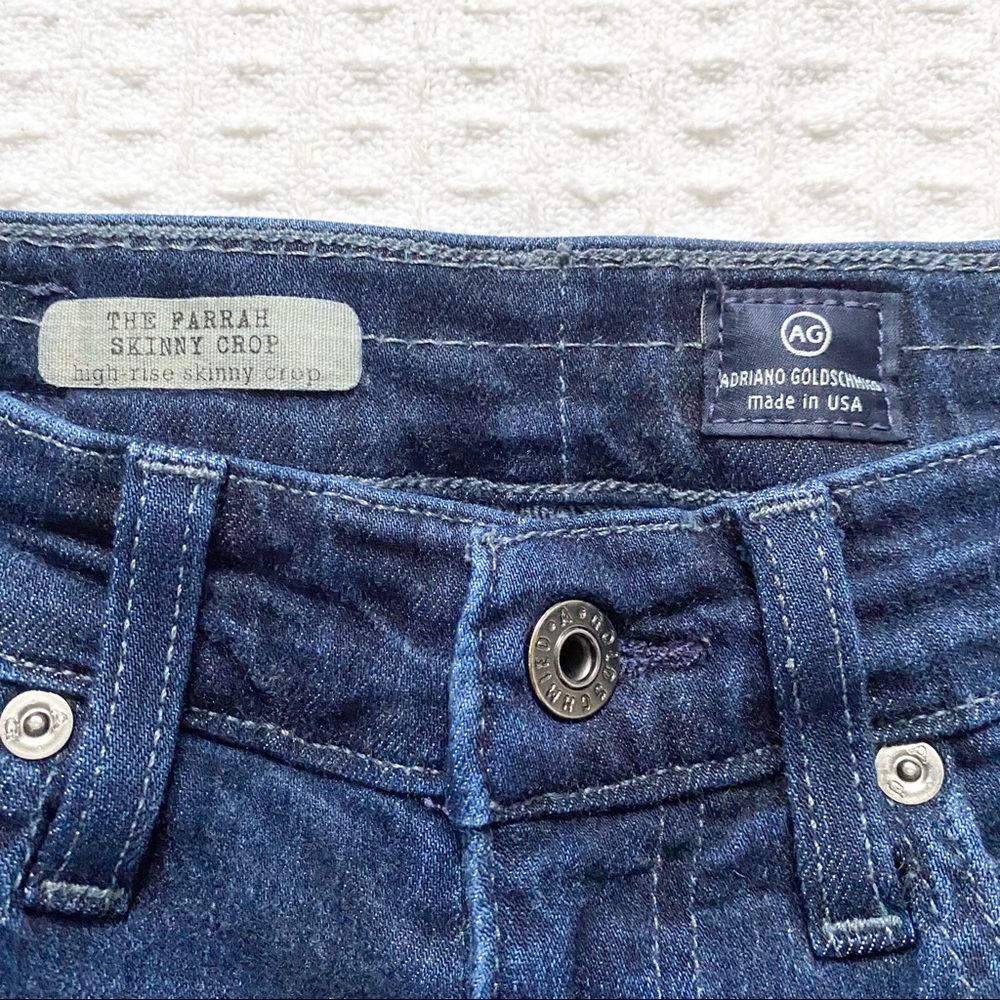 AG Adriano Goldschmied the Farrah high rise skinny crop dark wash size 26 - Picture 6 of 9